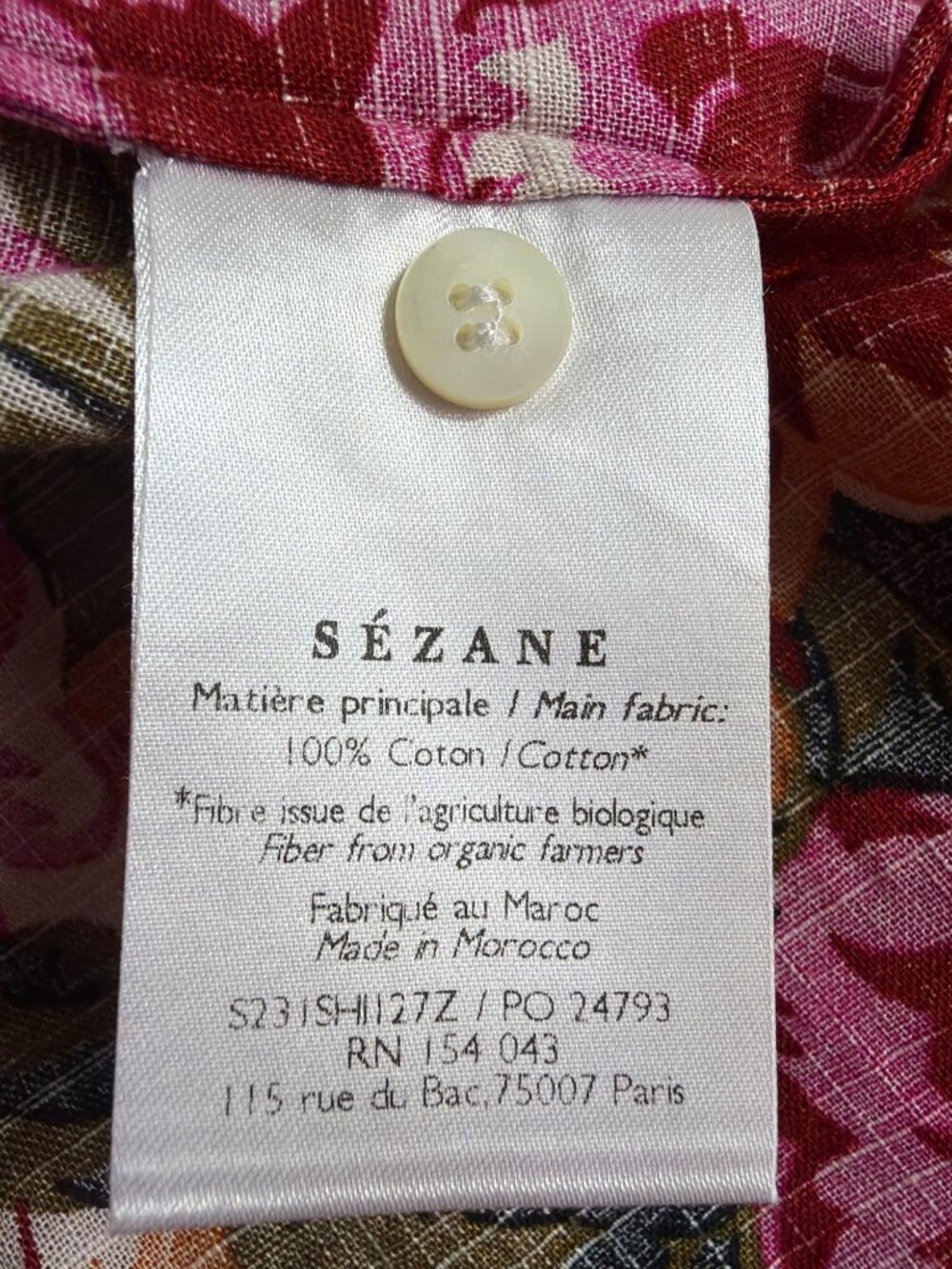 Sézane Max Floral Shirt Button Down Oversized Blouse Parisian Size 42 L - Picture 7 of 16
